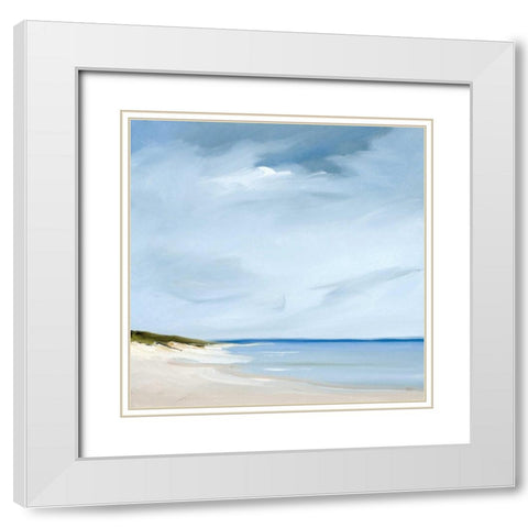 Blue White Modern Wood Framed Art Print with Double Matting by Fleury, Rick