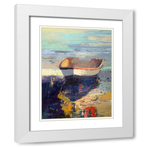Blueglow White Modern Wood Framed Art Print with Double Matting by Forst, Beth A.