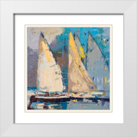 Breeze, Sail and Sky White Modern Wood Framed Art Print with Double Matting by Forst, Beth A.