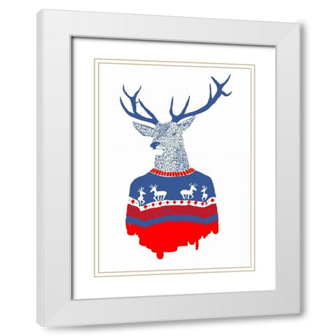 Ugly Winter Pullover White Modern Wood Framed Art Print with Double Matting by Farkas, Robert