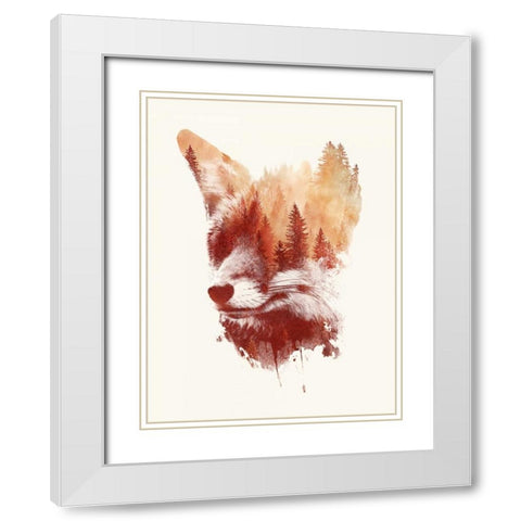 Blind Fox White Modern Wood Framed Art Print with Double Matting by Farkas, Robert