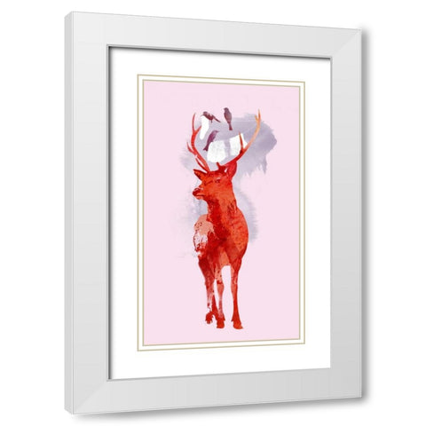 Useless Deer White Modern Wood Framed Art Print with Double Matting by Farkas, Robert