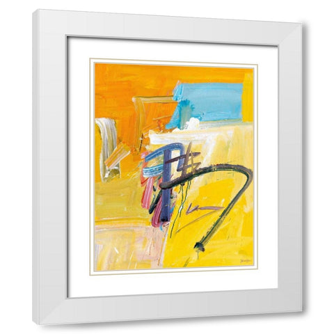 Rhyme White Modern Wood Framed Art Print with Double Matting by Fai, Fong