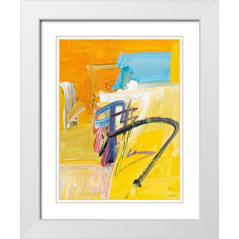 Rhyme White Modern Wood Framed Art Print with Double Matting by Fai, Fong