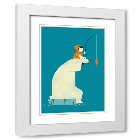 Dinner For Two White Modern Wood Framed Art Print with Double Matting by Fleck, Jay