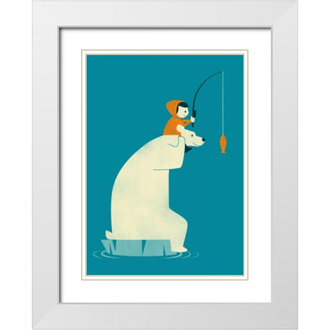 Dinner For Two White Modern Wood Framed Art Print with Double Matting by Fleck, Jay