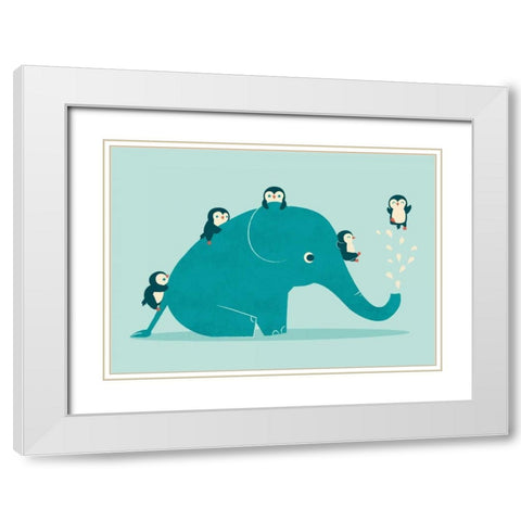 Waterslide White Modern Wood Framed Art Print with Double Matting by Fleck, Jay