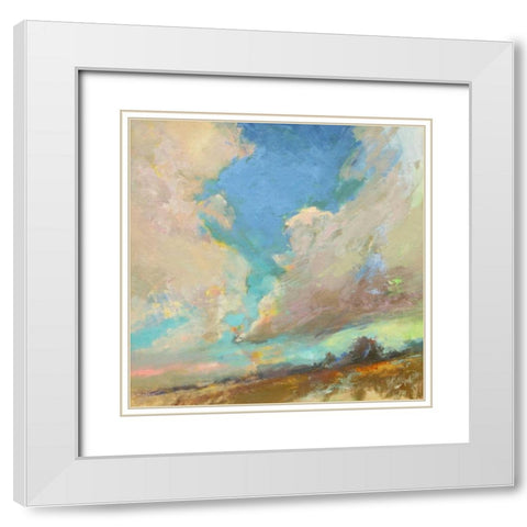 Clouds Got in My Way White Modern Wood Framed Art Print with Double Matting by Forst, Beth A.