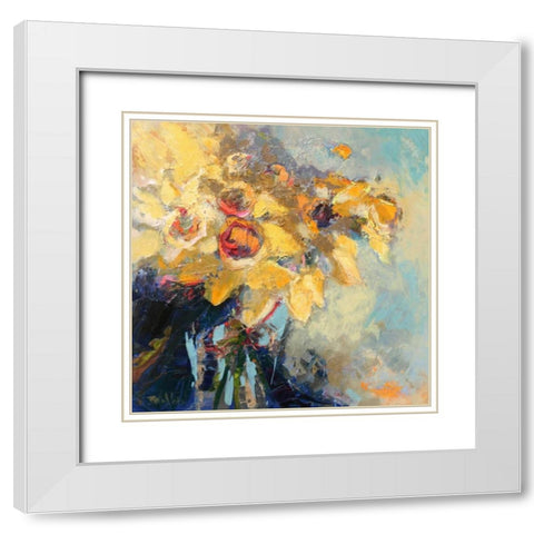 Daffy Do White Modern Wood Framed Art Print with Double Matting by Forst, Beth A.