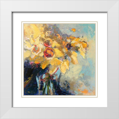 Daffy Do White Modern Wood Framed Art Print with Double Matting by Forst, Beth A.