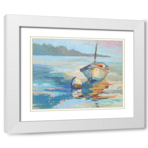 Monhegan Island Taxi White Modern Wood Framed Art Print with Double Matting by Forst, Beth A.