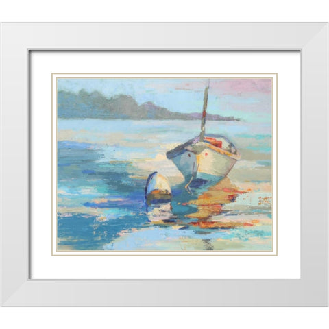 Monhegan Island Taxi White Modern Wood Framed Art Print with Double Matting by Forst, Beth A.