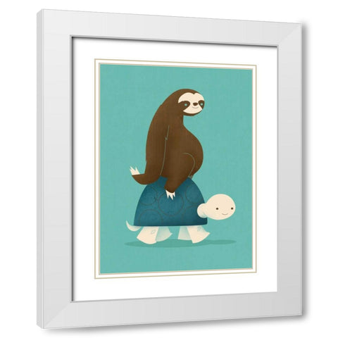Slow Ride White Modern Wood Framed Art Print with Double Matting by Fleck, Jay
