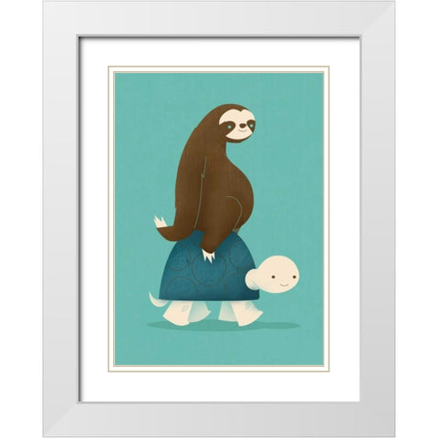 Slow Ride White Modern Wood Framed Art Print with Double Matting by Fleck, Jay