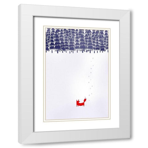 Alone In The Forest White Modern Wood Framed Art Print with Double Matting by Farkas, Robert