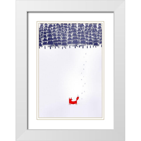 Alone In The Forest White Modern Wood Framed Art Print with Double Matting by Farkas, Robert