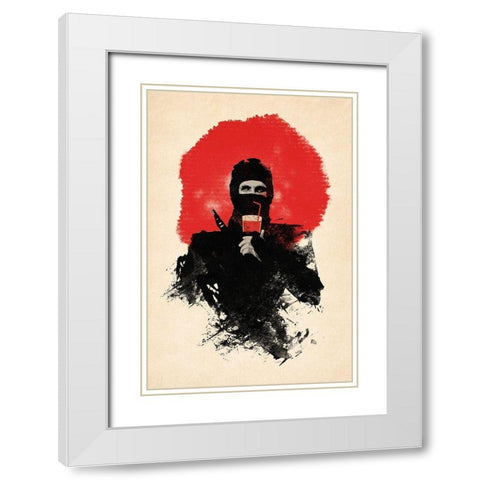 American Ninja White Modern Wood Framed Art Print with Double Matting by Farkas, Robert