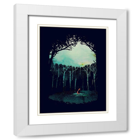 Deep In The Forest White Modern Wood Framed Art Print with Double Matting by Farkas, Robert