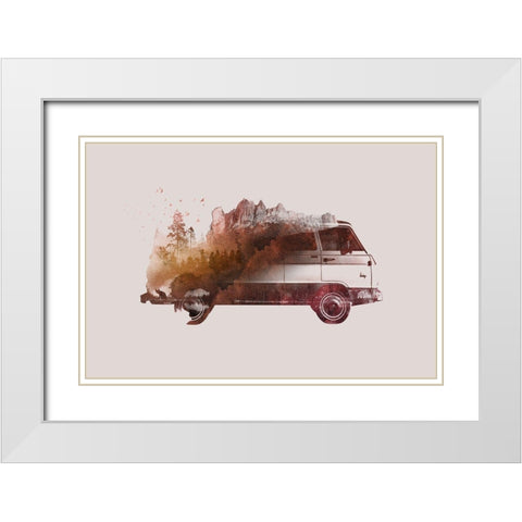 Drive Me Back Home No. 1 White Modern Wood Framed Art Print with Double Matting by Farkas, Robert