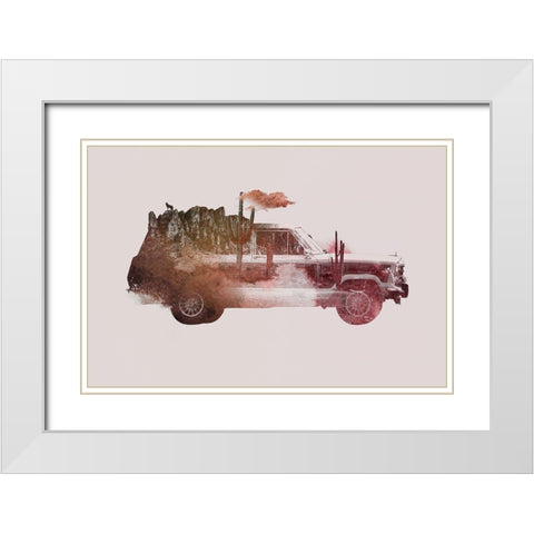 Drive Me Back Home No. 2 White Modern Wood Framed Art Print with Double Matting by Farkas, Robert