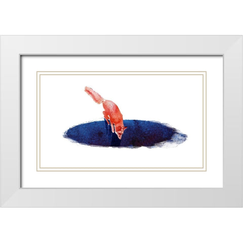 Jump Into Nowhere White Modern Wood Framed Art Print with Double Matting by Farkas, Robert