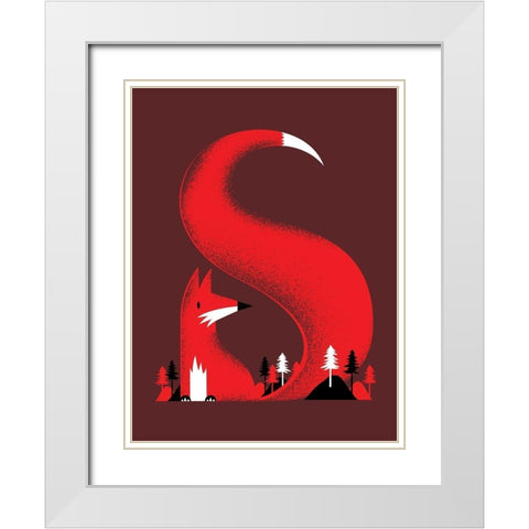 S Like a Fox White Modern Wood Framed Art Print with Double Matting by Farkas, Robert