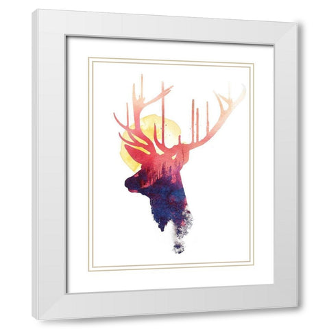 The Burning Sun White Modern Wood Framed Art Print with Double Matting by Farkas, Robert