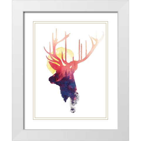 The Burning Sun White Modern Wood Framed Art Print with Double Matting by Farkas, Robert
