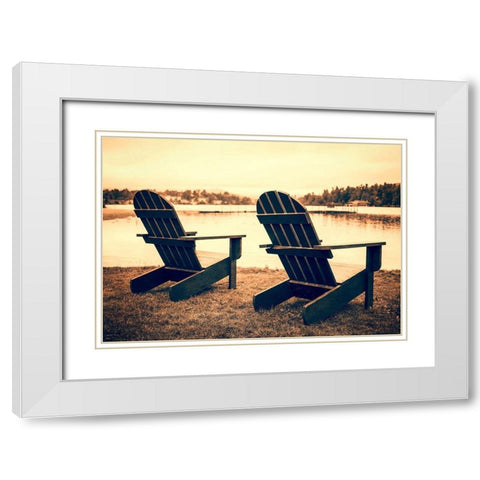 At the Lakes White Modern Wood Framed Art Print with Double Matting by Fielding, Edward M.