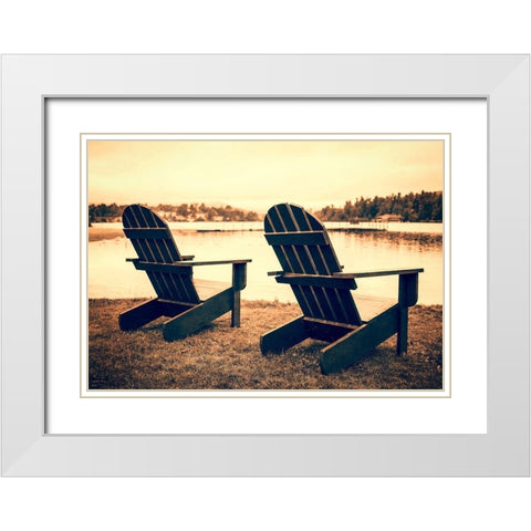 At the Lakes White Modern Wood Framed Art Print with Double Matting by Fielding, Edward M.
