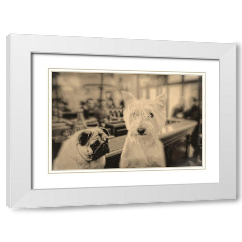 Singles Night White Modern Wood Framed Art Print with Double Matting by Fielding, Edward M.