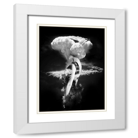 War Goddess White Modern Wood Framed Art Print with Double Matting by Farkas, Robert