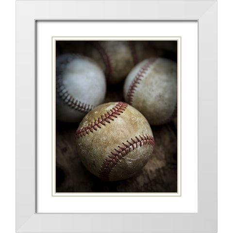 Old Baseball White Modern Wood Framed Art Print with Double Matting by Fielding, Edward M.