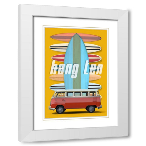 Hang Ten White Modern Wood Framed Art Print with Double Matting by Fielding, Edward M.
