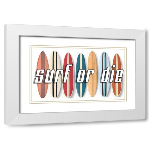 Surf of Die White Modern Wood Framed Art Print with Double Matting by Fielding, Edward M.