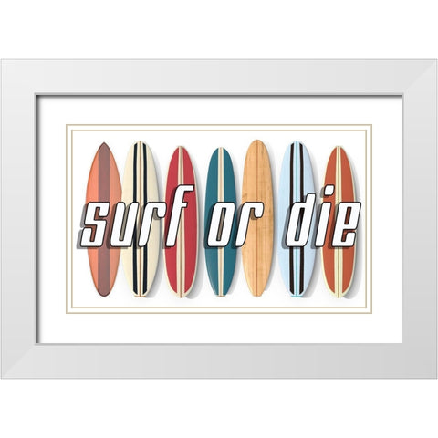 Surf of Die White Modern Wood Framed Art Print with Double Matting by Fielding, Edward M.