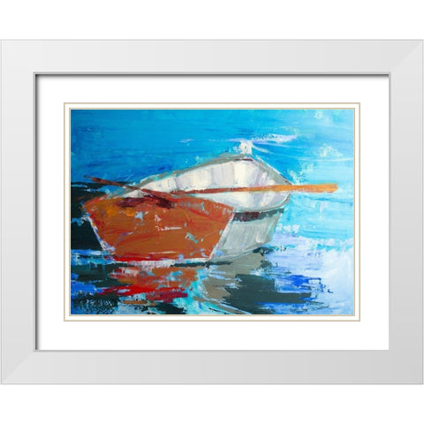 Row, Row White Modern Wood Framed Art Print with Double Matting by Forst, Beth A.