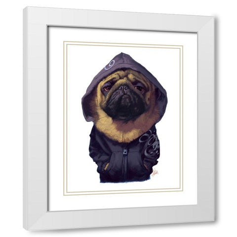 Homie White Modern Wood Framed Art Print with Double Matting by Fluharty, Thomas