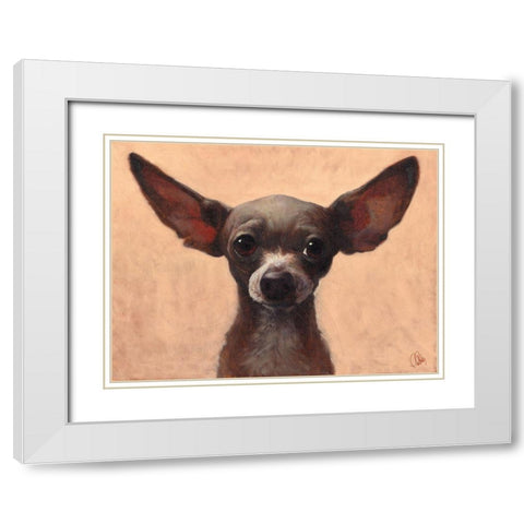 Chihuahua White Modern Wood Framed Art Print with Double Matting by Fluharty, Thomas