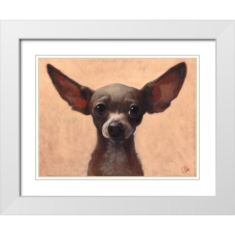 Chihuahua White Modern Wood Framed Art Print with Double Matting by Fluharty, Thomas