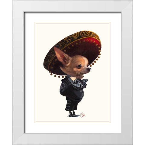 Senorita White Modern Wood Framed Art Print with Double Matting by Fluharty, Thomas