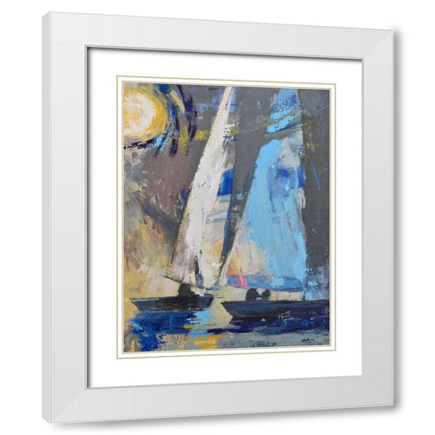 Blue Breeze Dynamics White Modern Wood Framed Art Print with Double Matting by Forst, Beth A.