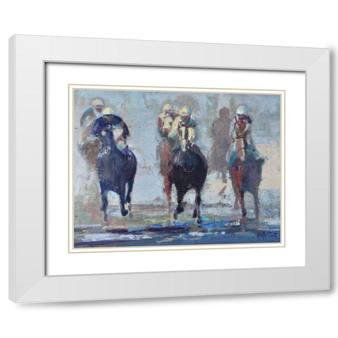 Thunder Run White Modern Wood Framed Art Print with Double Matting by Forst, Beth A.