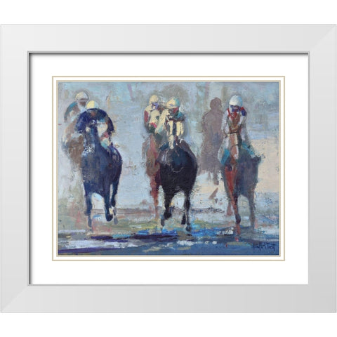 Thunder Run White Modern Wood Framed Art Print with Double Matting by Forst, Beth A.