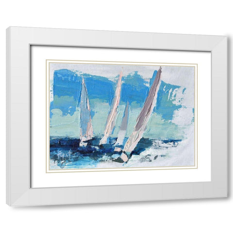 Wind Power White Modern Wood Framed Art Print with Double Matting by Forst, Beth A.