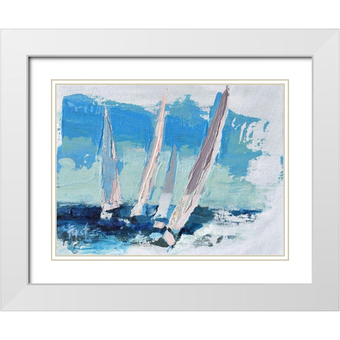 Wind Power White Modern Wood Framed Art Print with Double Matting by Forst, Beth A.