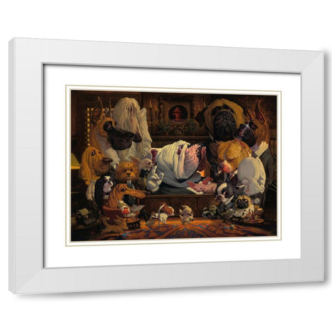 DogFather White Modern Wood Framed Art Print with Double Matting by Fluharty, Thomas