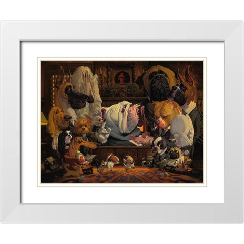 DogFather White Modern Wood Framed Art Print with Double Matting by Fluharty, Thomas