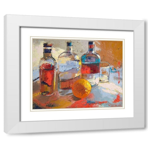 Bourbon L Orange White Modern Wood Framed Art Print with Double Matting by Forst, Beth A.
