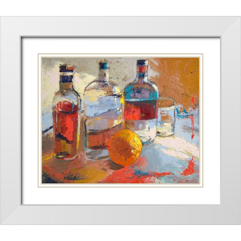 Bourbon L Orange White Modern Wood Framed Art Print with Double Matting by Forst, Beth A.